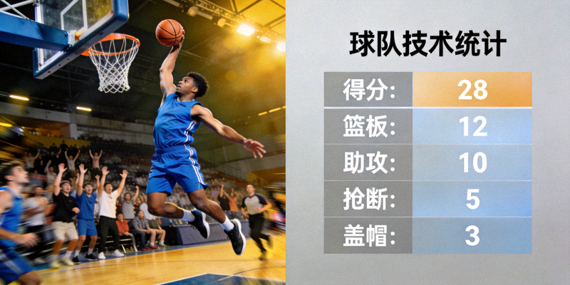 篮球比赛精彩瞬间与球队技术统计